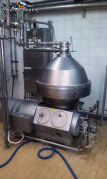 Hermetic self-cleaning centrifugal separator/cream separator for milk, Alfa Laval Tetra Pak, for skimming and standardizing heated milk.
