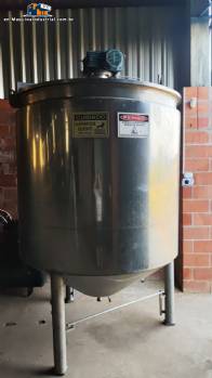3,500 L stainless steel jacketed reactor tank