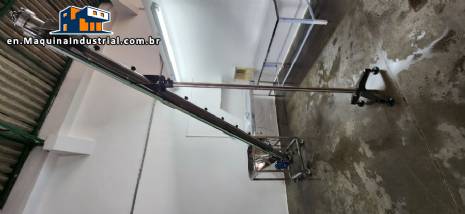 JHM stainless steel inclined screw conveyor with receiving silo