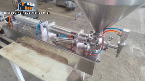 Semi-automatic filling machine for liquids and pasties with 1 nozzle