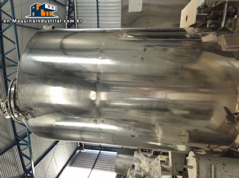 Stainless steel tank for storage and agitation 1500 liters