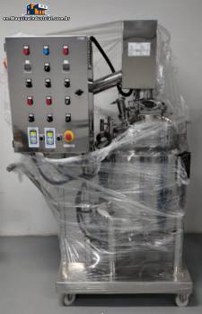100L pressure reactor in 316L stainless steel with built-in lid lift, scraper and turbocharger