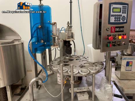 Automatic rotary filling machine with sealing and capping machine for Delgo jars and bottles