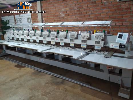 Automatic machine to embroider 12 heads and 9 colors Sansei