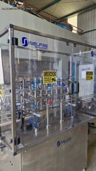 Linear filling machine with 6 pistons filling system